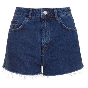 NWOT TOPSHOP Moto Cut Off Mom Jeans, Dark Wash, Size US 4